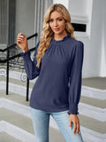 Round Neck Flounce Sleeve Blouse - PD SECRET REALM