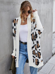 Angel Wings Leopard Pattern Fuzzy Cardigan