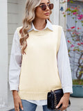 Buttoned Round Neck Sweater Vest - PD SECRET REALM