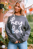 Round Neck Dropped Shoulder Letter Graphic Sweatshirt - PD SECRET REALM