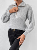 Honey Half Zip Dropped Shoulder Sweater - PD SECRET REALM