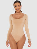 Full Size Scoop Neck Long Sleeve Bodysuit - PD SECRET REALM