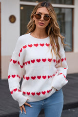 Angel Wings Heart Round Neck Long Sleeve Sweater