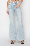 Risen Full Size High Rise Front Patch Pocket Flare Jeans - PD SECRET REALM