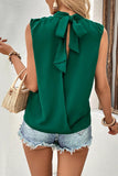 Perfee Tied Mock Neck Blouse - PD SECRET REALM