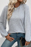 Ribbed Round Neck Long Sleeve Knit Top - PD SECRET REALM