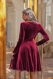 Round Neck Long Sleeve Knee Length Dress - PD SECRET REALM