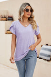 Eyelet Petal Sleeve V-Neck Knit Top - PD SECRET REALM