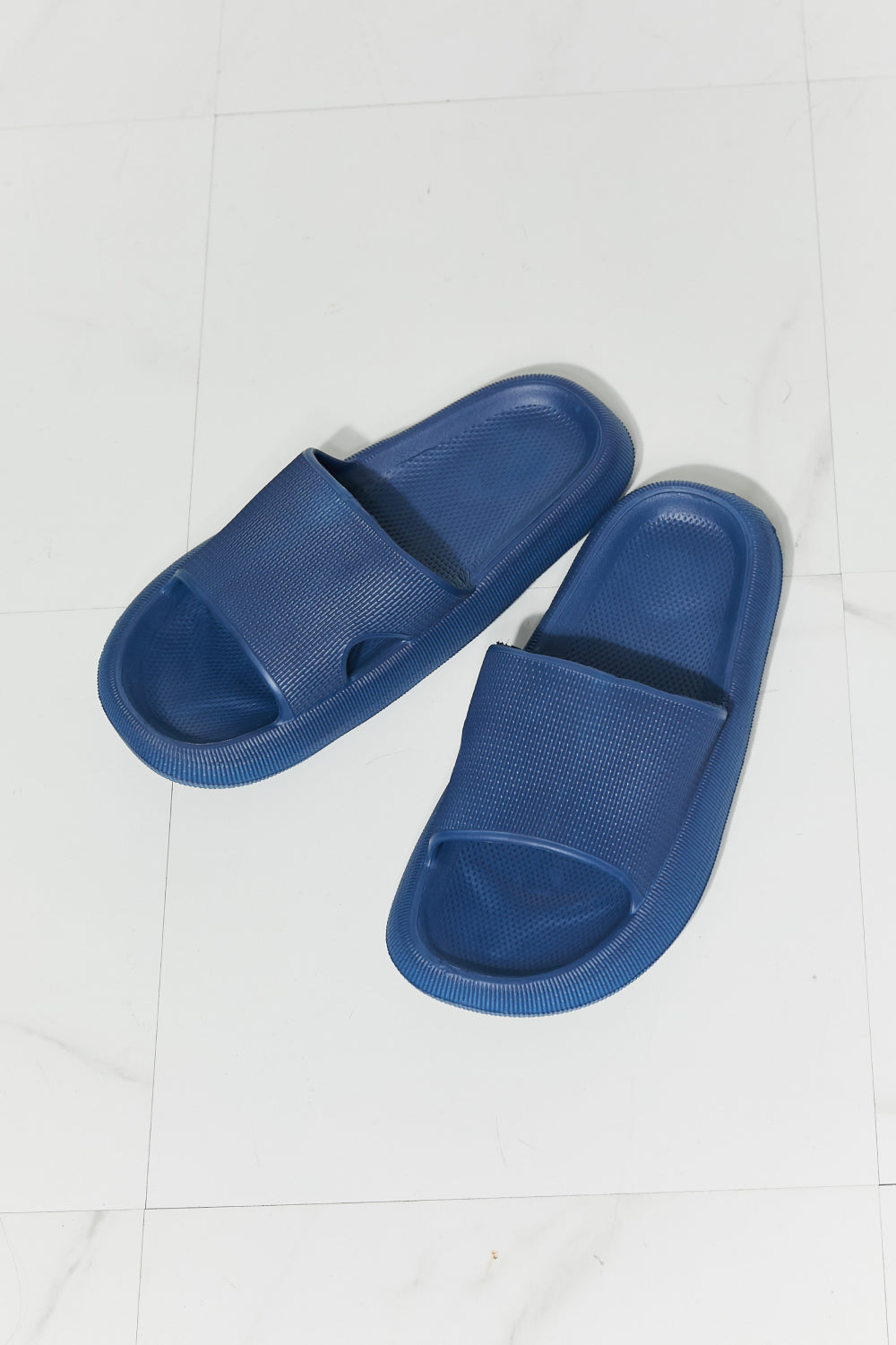 MMShoes Arms Around Me Open Toe Slide in Navy - PD SECRET REALM