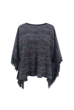 Round Neck Fringe Detail Sleeve Poncho - PD SECRET REALM