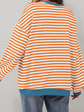 Lovelet Contrast Striped Long Sleeve Sweatshirt - PD SECRET REALM