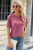 Round Neck Buttoned Short Sleeve T-Shirt - PD SECRET REALM