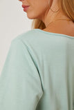 Boat Neck Lantern Sleeve Blouse - PD SECRET REALM