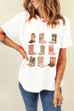 Boot Graphic Round Neck Short Sleeve T-Shirt - PD SECRET REALM