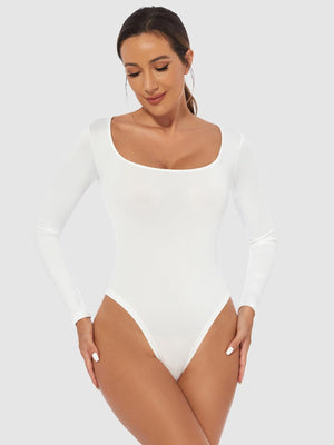 Full Size Scoop Neck Long Sleeve Bodysuit - PD SECRET REALM