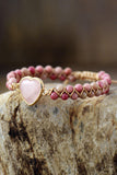 Rose Quartz Heart Beaded Bracelet - PD SECRET REALM