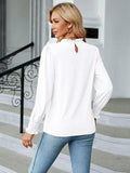 Round Neck Flounce Sleeve Blouse - PD SECRET REALM