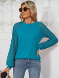 Round Neck Lace Long Sleeve Top - PD SECRET REALM