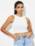 Round Neck Cropped Tank - PD SECRET REALM