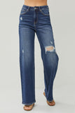 RISEN Full Size High Rise Distressed Wide Leg Jeans - PD SECRET REALM