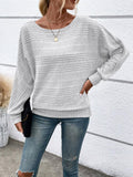 Full Size Round Neck Long Sleeve Top - PD SECRET REALM