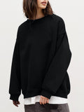 Round Neck Dropped Shoulder Long Sleeve Sweatshirt - PD SECRET REALM