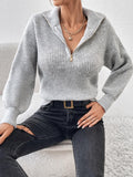 Honey Half Zip Dropped Shoulder Sweater - PD SECRET REALM