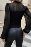 Mock Neck Long Sleeve Blouse - PD SECRET REALM