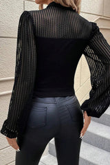 Mock Neck Long Sleeve Blouse