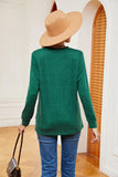 Buttoned Notched Neck Long Sleeve Top - PD SECRET REALM