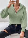 Honey Half Zip Dropped Shoulder Sweater - PD SECRET REALM