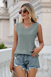 Eyelet V-Neck Tank - PD SECRET REALM