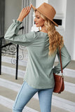 Round Neck Flounce Sleeve Blouse - PD SECRET REALM