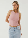 Round Neck Cropped Tank - PD SECRET REALM