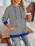 Lovelet Drawstring Striped Long Sleeve Hoodie - PD SECRET REALM