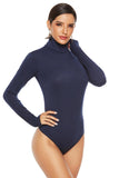 Ribbed Turtleneck Long Sleeve Bodysuit - PD SECRET REALM