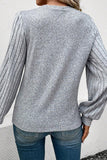 Ribbed Round Neck Long Sleeve Knit Top - PD SECRET REALM