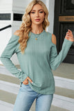 Round Neck Cold Shoulder T-Shirt - PD SECRET REALM