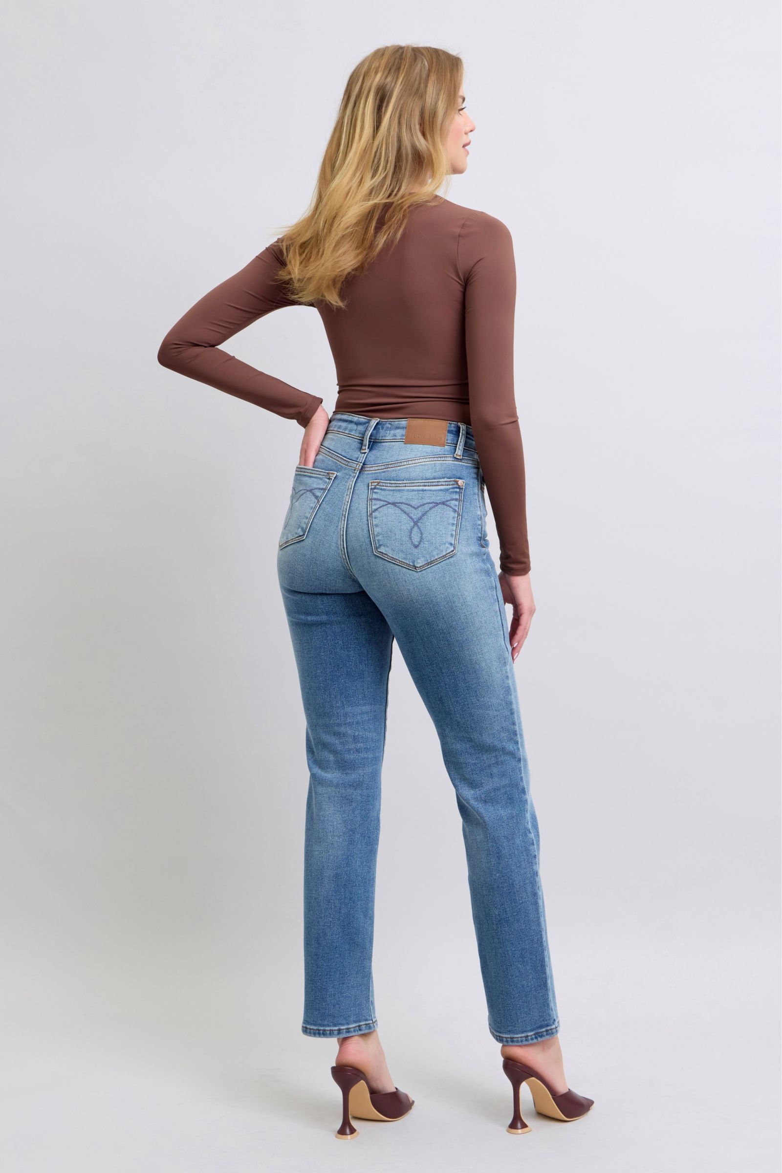 Full Size Run Vintage Wash Thermal Straight Jeans