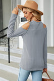 Round Neck Cold Shoulder T-Shirt - PD SECRET REALM