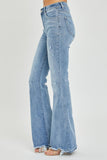 Risen Full Size High Rise Frayed Hem Flare Jeans - PD SECRET REALM