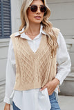 Cable-Knit V-Neck Sweater Vest - PD SECRET REALM