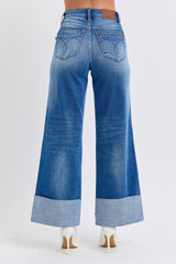 Full Size Distressed High Waist Wide Leg Jeans