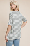 BOMBOM Striped Round Neck T-Shirt - PD SECRET REALM