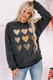 Heart Round Neck Dropped Shoulder Sweatshirt - PD SECRET REALM