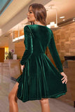 Round Neck Long Sleeve Knee Length Dress - PD SECRET REALM