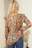 Floral V-Neck Babydoll Blouse - PD SECRET REALM