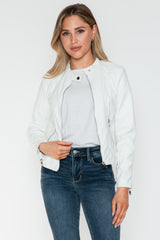 Snobbish PU Leather Zip Up Jacket with Pockets - PD SECRET REALM