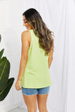 Blumin Apparel Chance of Sun Full Size Ribbed V-Neck Tank in Green - PD SECRET REALM