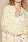 Eyelet Flower Pearl Detail Lace Patchwork Shirt - PD SECRET REALM